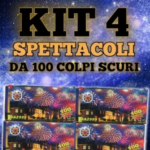 Kit 4 Batterie 100 Lanci Colpi Scuri